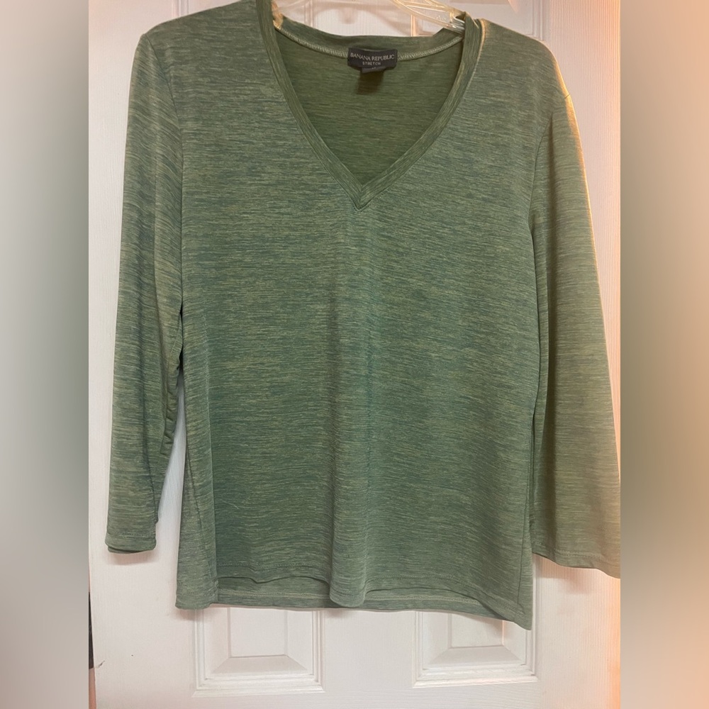 Banana Republic Olive V-Neck Top